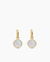Petite DY Elements® Drop Earrings in 18K Yellow Gold with Mother of Pearl and Diamonds, 22.6mm